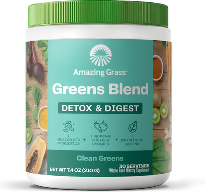 Amazing Grass - Greens Superfood Powder: Greens Powder with Digestive Enzymes & Probiotics, Organic Spirulina, Chlorella, and Beet Root Powder, Chocolate,