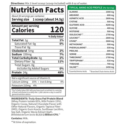Garden of Life - Grass Fed Whey Protein Isolate plus Probiotics, Non GMO, Gluten Free, 690gr