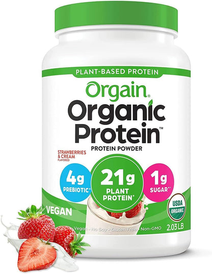 Orgain - Organic Unflavored Vegan Protein Powder, Natural Unsweetened - Non Dairy, Gluten Free, No Sugar Added, Soy Free, Non-Gmo, 1.59 Lb (Packaging May Vary)