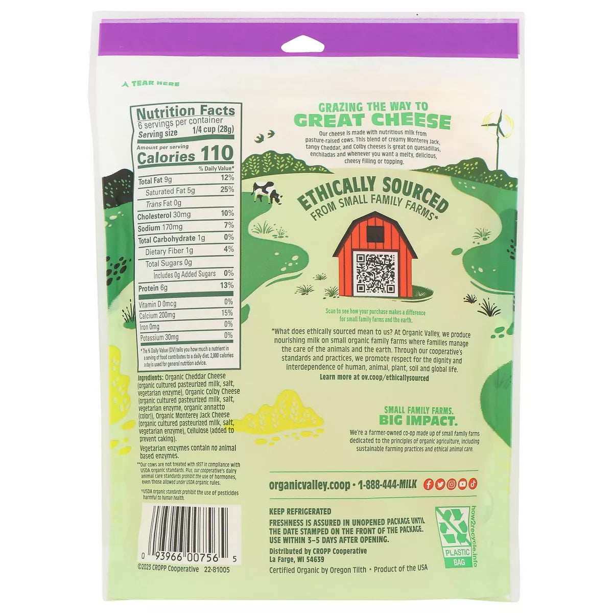 Organic Valley - 3 Cheese Mexican Thick Shredded Cheese - 6Oz