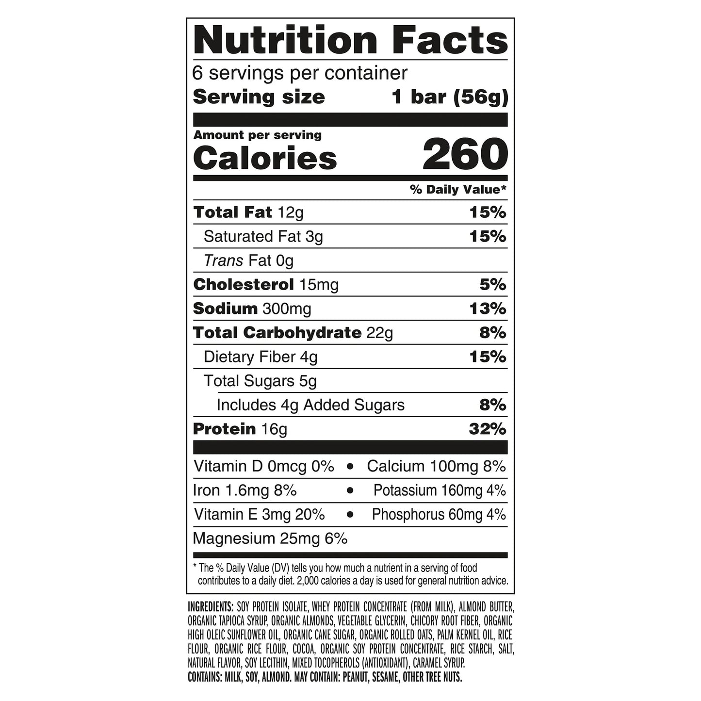 CLIF  Protein Bars Crispy Almond Salted Caramel, Reduced Sugar, Gluten Free, 6Ct