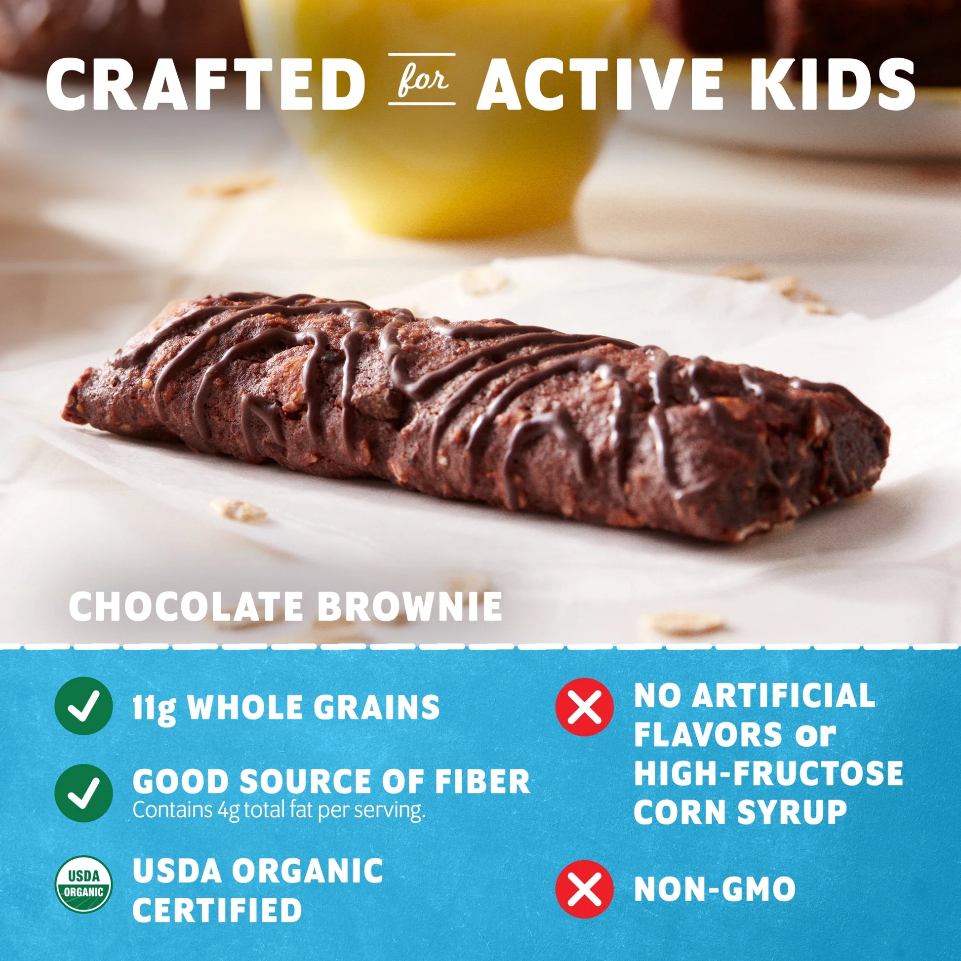 Clif - Chocolate Brownie Flavor Soft Baked Snack Bars, Organic Granola Bars, 6Ct