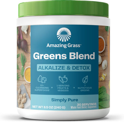 Amazing Grass - Greens Superfood Powder: Greens Powder with Digestive Enzymes & Probiotics, Organic Spirulina, Chlorella, and Beet Root Powder, Chocolate,